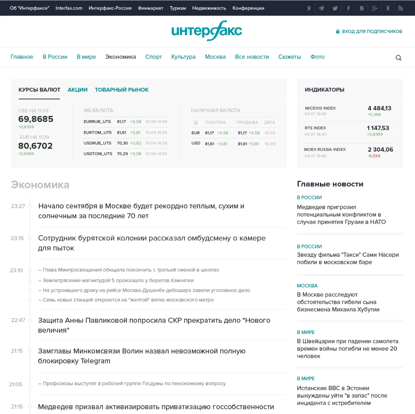 Интерфакс - Финансы
