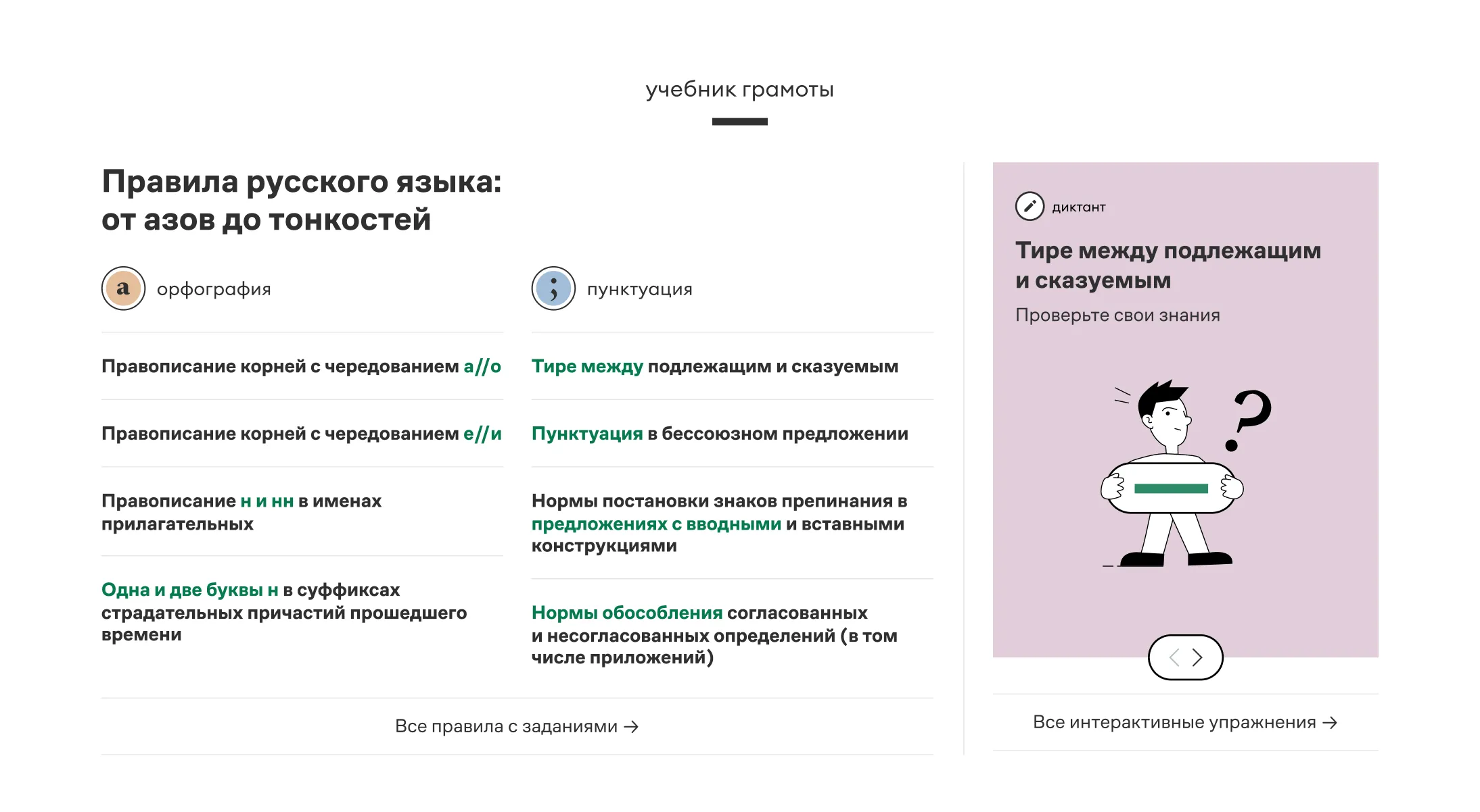 Учебник Грамоты - правила