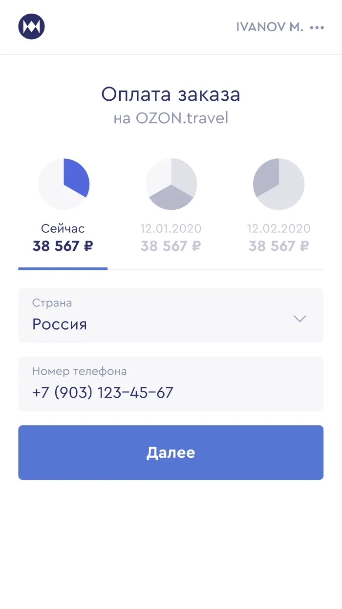 Moneywall - график платежей